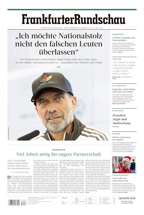 Stadtausgabe vom Freitag, 18.09.2026