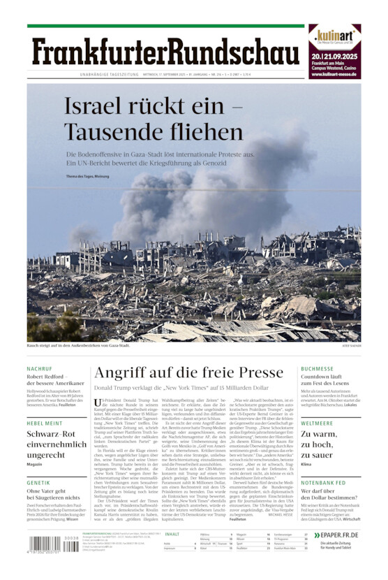 Stadtausgabe vom Mittwoch, 17.09.2025