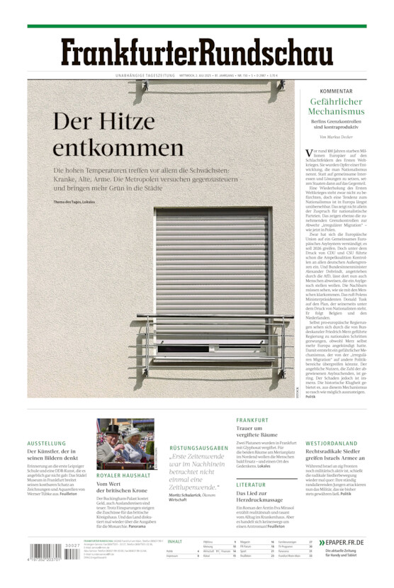 Stadtausgabe vom Mittwoch, 02.07.2025