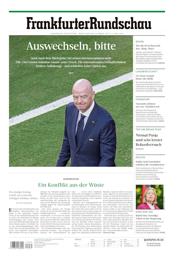 Stadtausgabe vom Montag, 03.08.2026