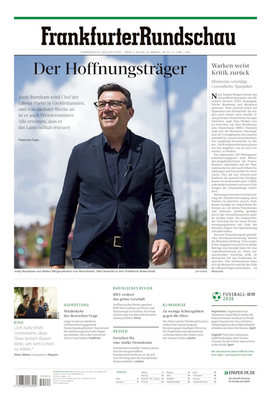 Stadtausgabe vom Freitag, 17.07.2026