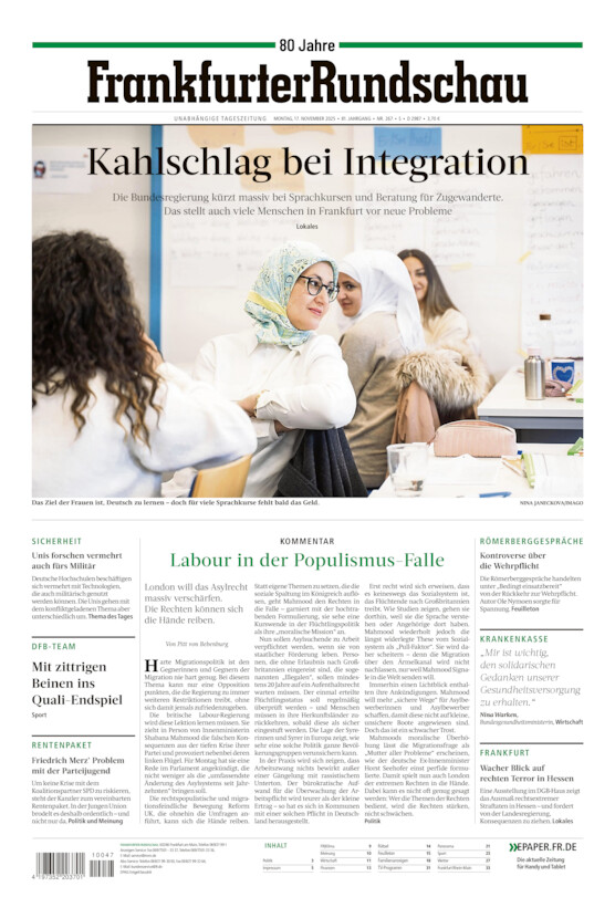 Stadtausgabe vom Montag, 17.11.2025