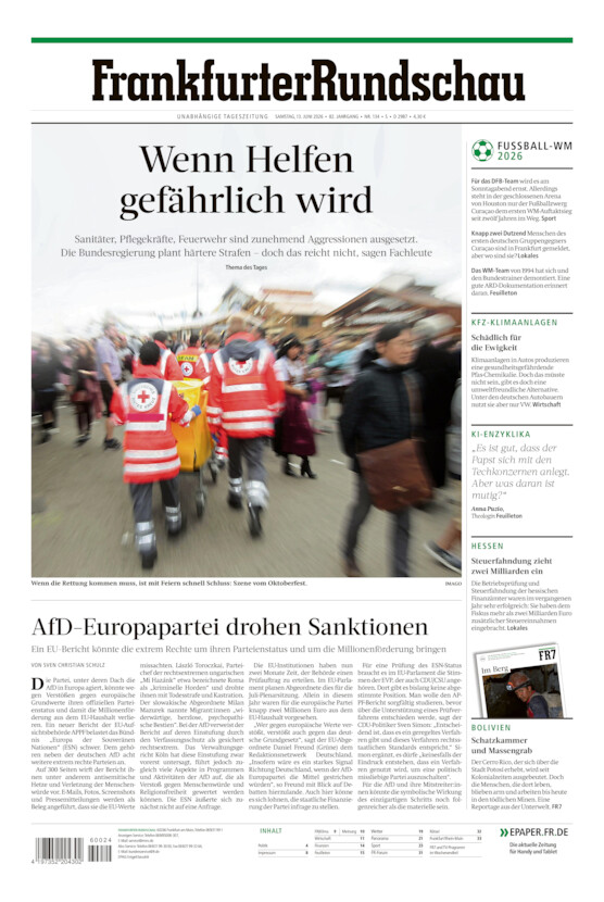 Stadtausgabe vom Samstag, 13.06.2026