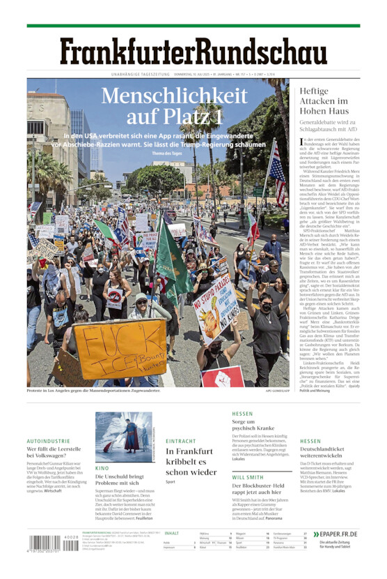 Stadtausgabe vom Donnerstag, 10.07.2025