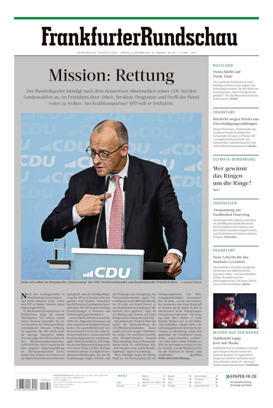 Stadtausgabe vom Dienstag, 22.09.2026
