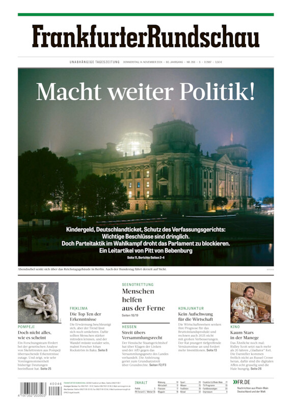 Stadtausgabe vom Donnerstag, 14.11.2024