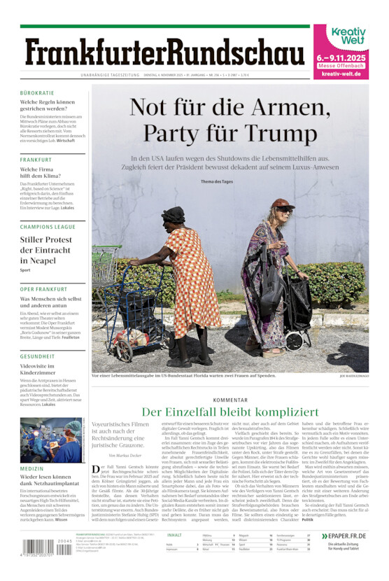 Stadtausgabe vom Dienstag, 04.11.2025