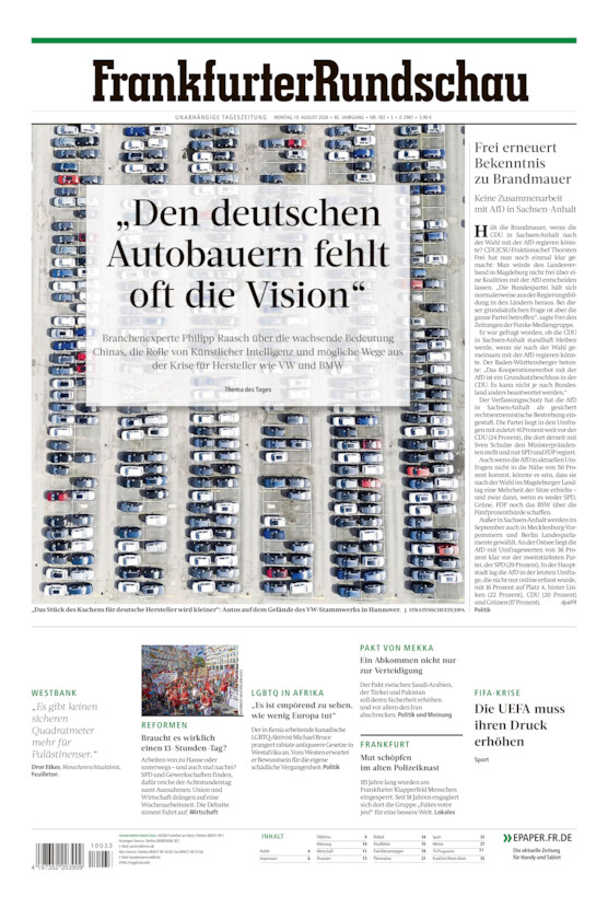 Stadtausgabe vom Montag, 10.08.2026