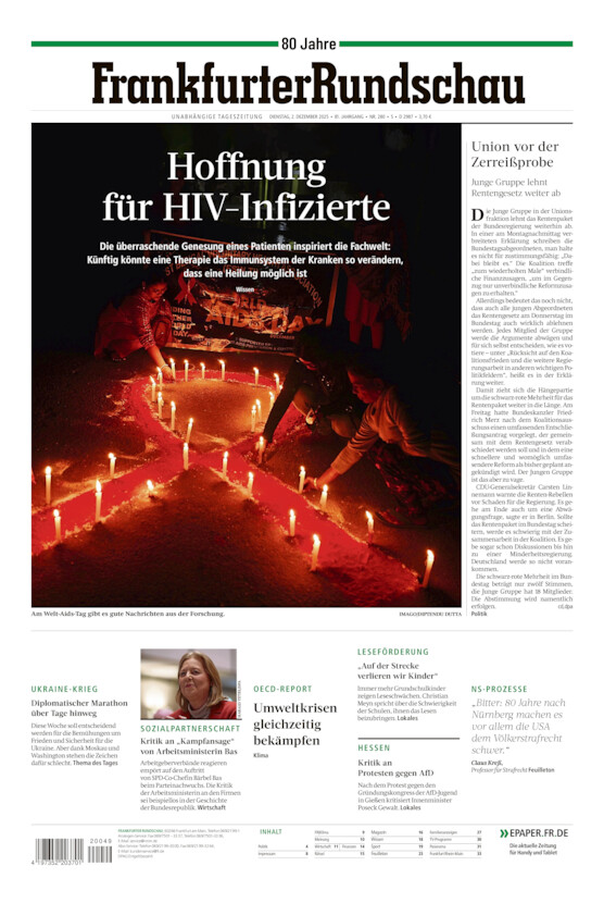 Stadtausgabe vom Dienstag, 02.12.2025