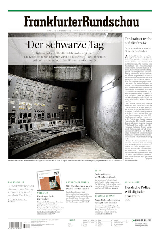 Stadtausgabe vom Samstag, 25.04.2026