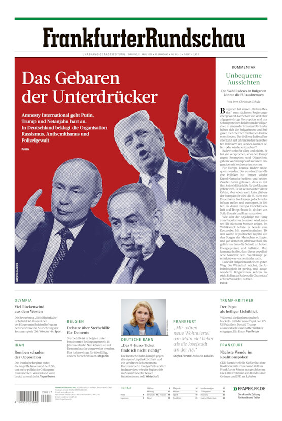 Stadtausgabe vom Dienstag, 21.04.2026