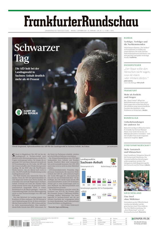 Stadtausgabe vom Montag, 07.09.2026