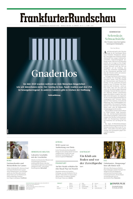 Stadtausgabe vom Montag, 18.05.2026