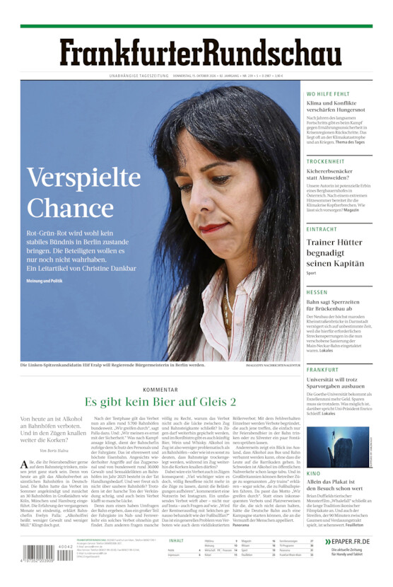 Stadtausgabe vom Donnerstag, 15.10.2026