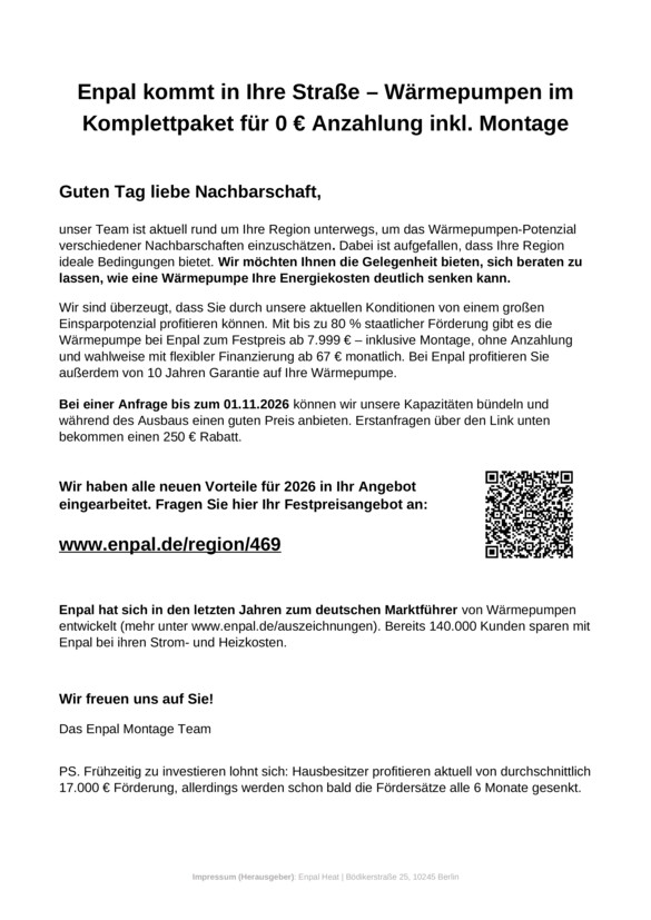 Enpal vom Samstag, 19.09.2026
