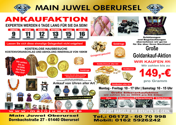 Main Juwel Oberursel vom Montag, 11.05.2026