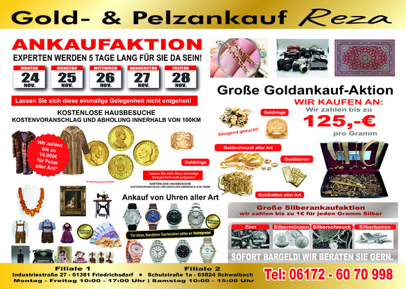 Goldhaus Reza vom Montag, 24.11.2025