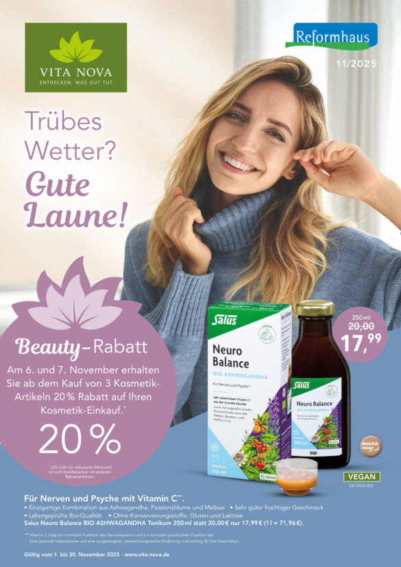 Reformhaus Buch vom Montag, 03.11.2025