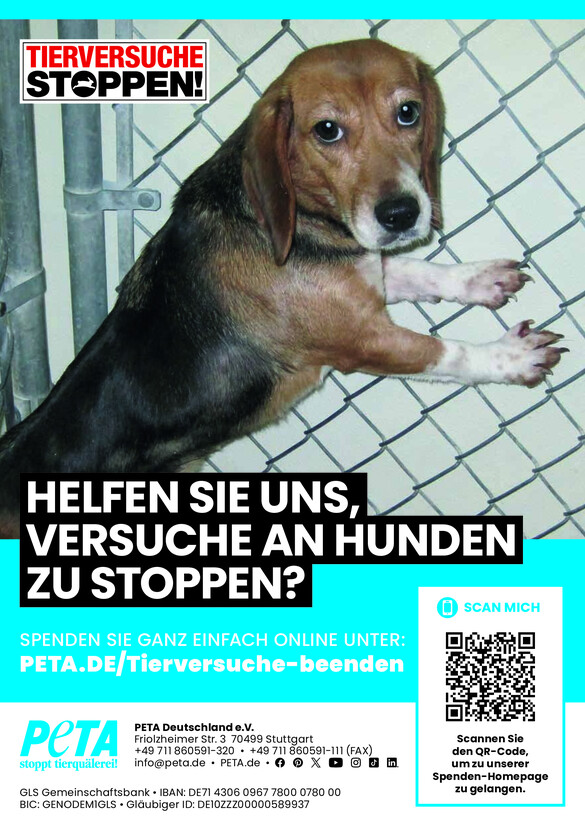 PETA - Tierversuche stoppen! vom Samstag, 16.08.2025