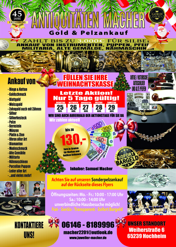 Juwelier Macher vom Dienstag, 25.11.2025