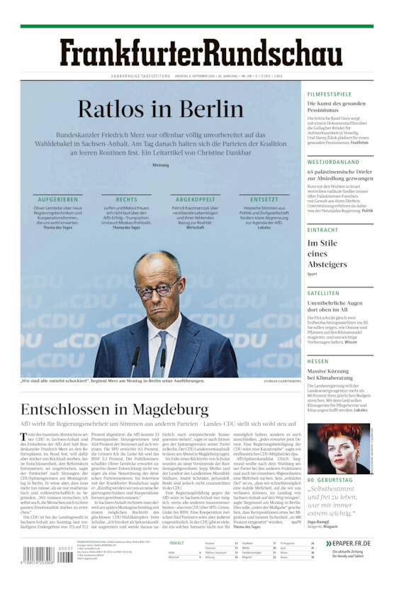 Deutschland vom Dienstag, 08.09.2026