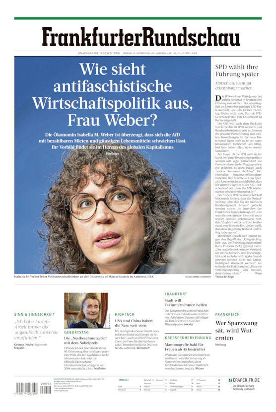 Deutschland vom Dienstag, 20.10.2026