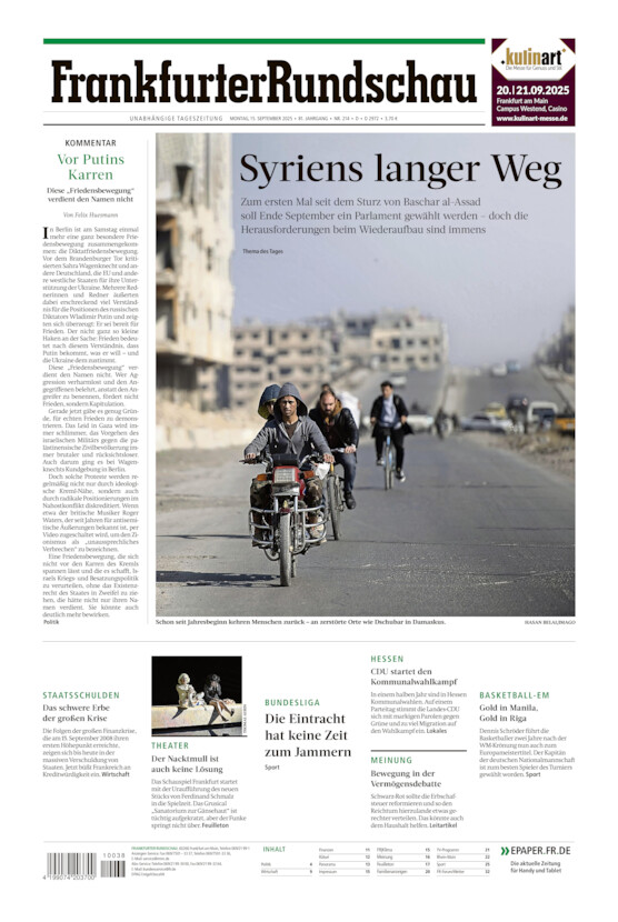 Deutschland vom Montag, 15.09.2025