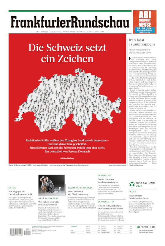Deutschland vom Montag, 15.06.2026