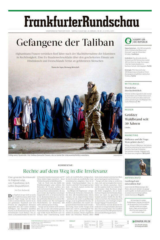 Deutschland vom Samstag, 15.08.2026