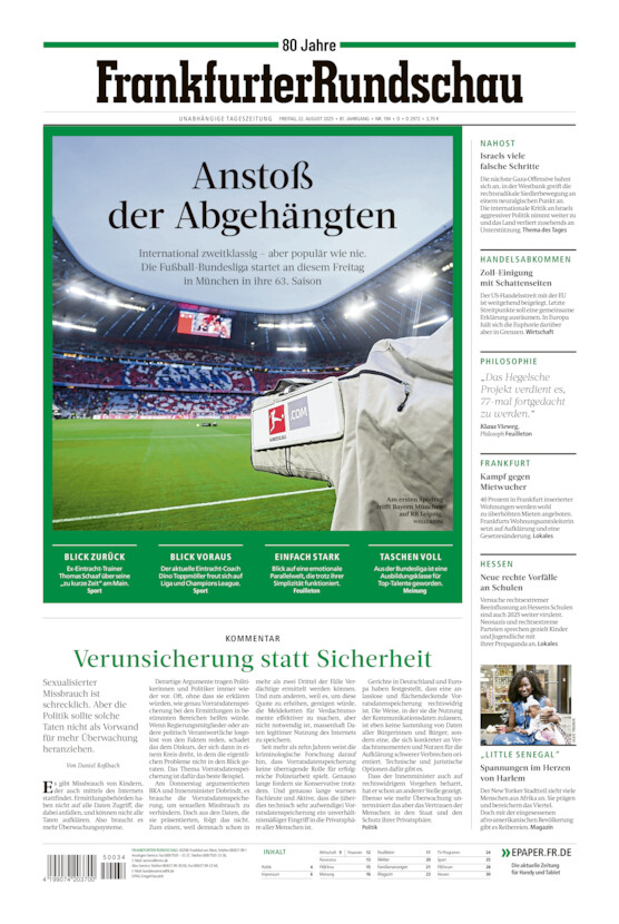 Deutschland vom Freitag, 22.08.2025