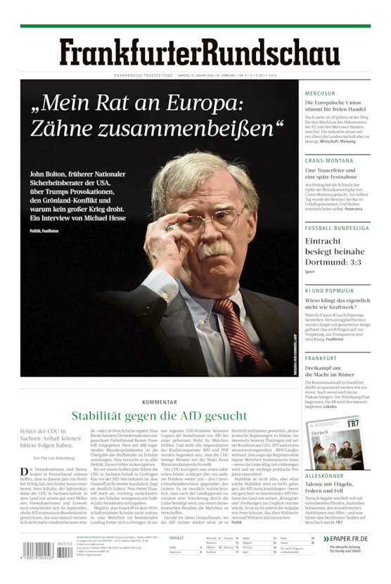 Deutschland vom Samstag, 10.01.2026