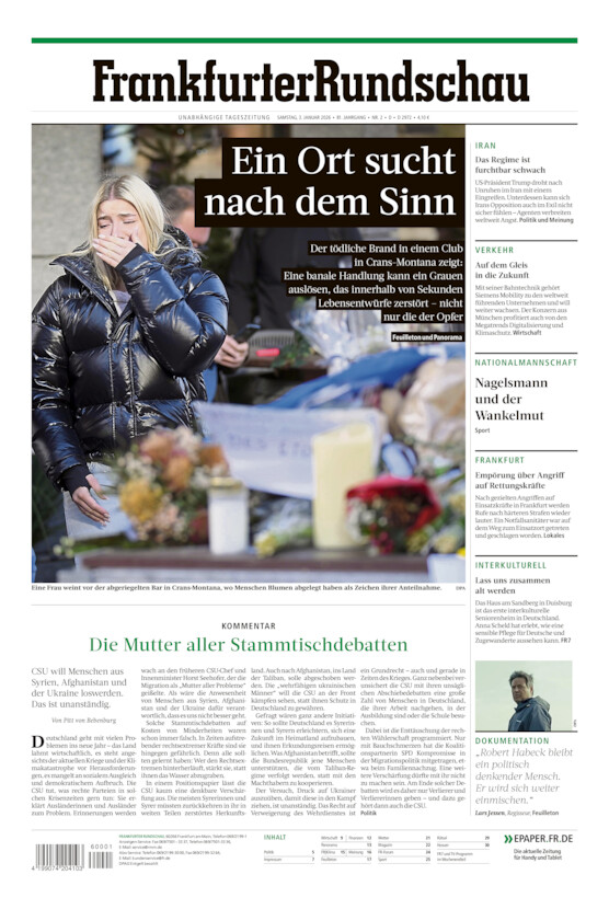 Deutschland vom Samstag, 03.01.2026