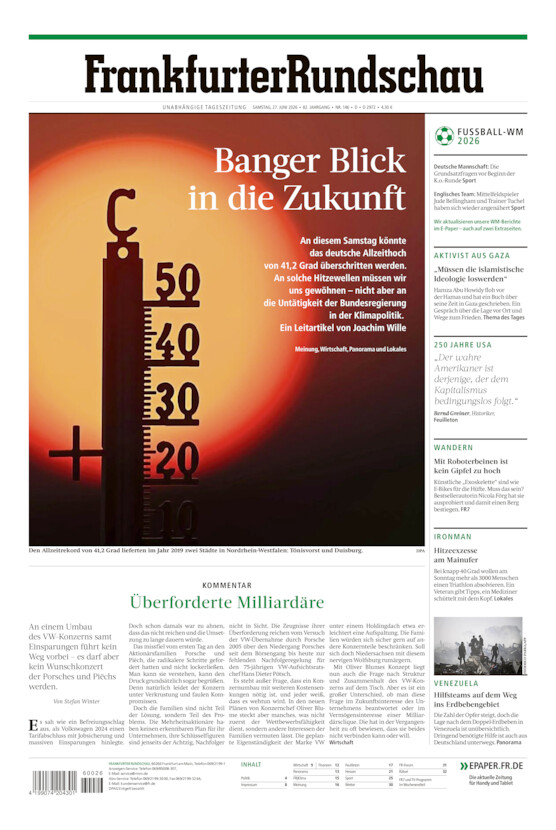 Deutschland vom Samstag, 27.06.2026