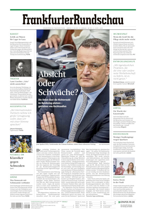 Deutschland vom Samstag, 12.07.2025
