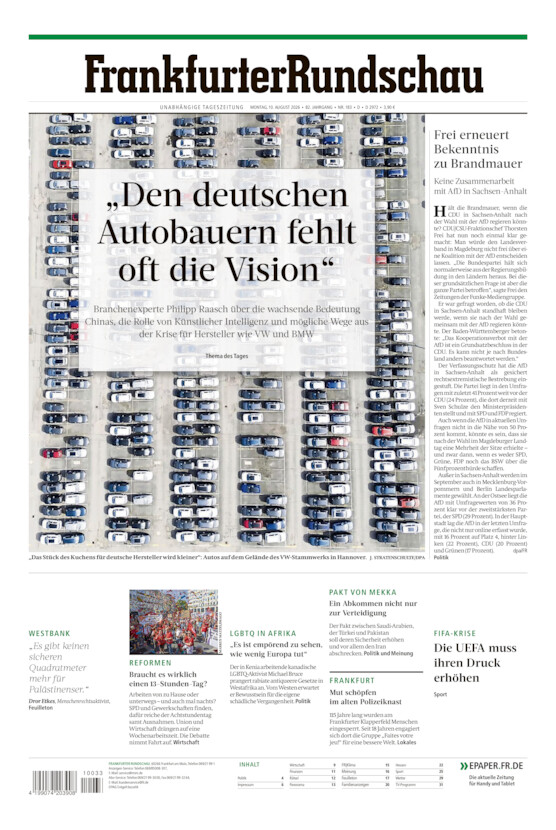 Deutschland vom Montag, 10.08.2026
