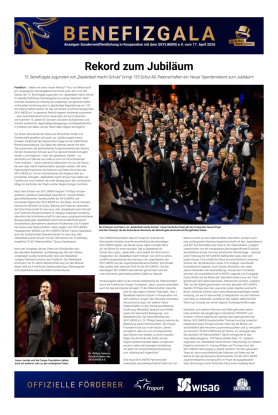 Benefizgala - Basketball macht Schule vom Samstag, 18.04.2026