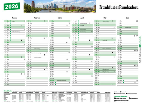 Blattkalender 2026 vom Donnerstag, 20.11.2025